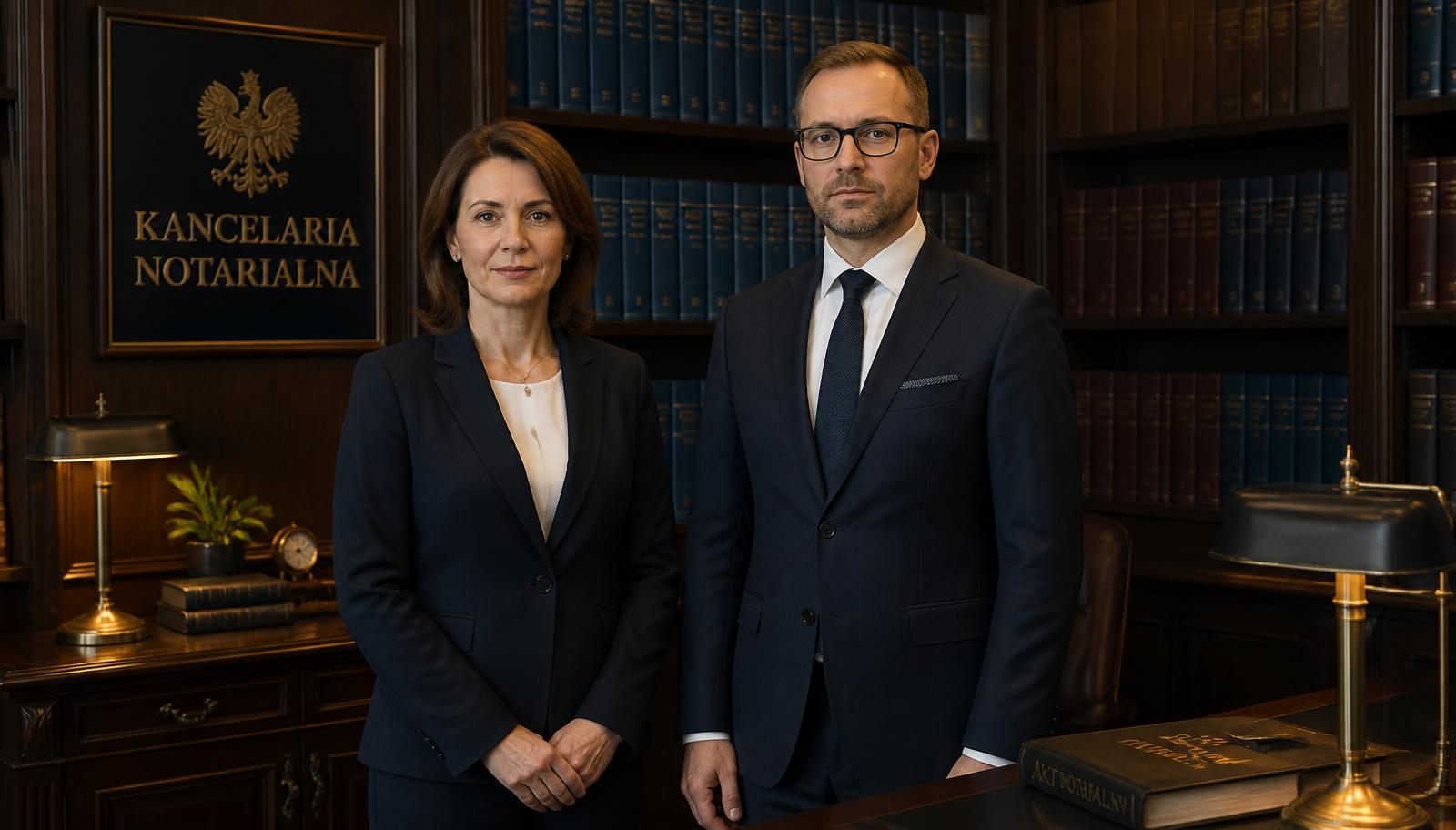 Notariusze Anna Heleniak i Daniel Heleniak w gabinecie kancelarii w Leżajsku